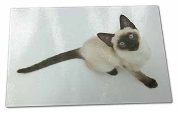 Large Glass Cutting Chopping Board Siamese Cat