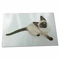 Large Glass Cutting Chopping Board Siamese Cat