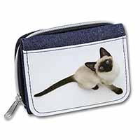 Siamese Cat Unisex Denim Purse Wallet