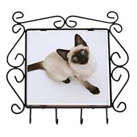 Siamese Cat Wrought Iron Key Holder Hooks