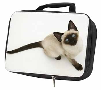 Siamese Cat Black Insulated School Lunch Box/Picnic Bag