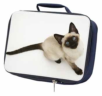 Siamese Cat Navy Insulated School Lunch Box/Picnic Bag