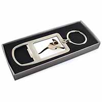 Siamese Cat Chrome Metal Bottle Opener Keyring in Box