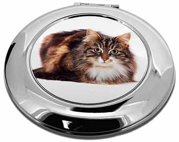Beautiful Brown Tabby Cat Make-Up Round Compact Mirror
