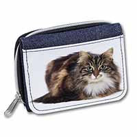 Beautiful Brown Tabby Cat Unisex Denim Purse Wallet