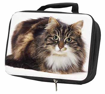 Beautiful Brown Tabby Cat Black Insulated School Lunch Box/Picnic Bag