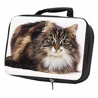 Beautiful Brown Tabby Cat Black Insulated School Lunch Box/Picnic Bag