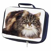 Beautiful Brown Tabby Cat Navy Insulated School Lunch Box/Picnic Bag