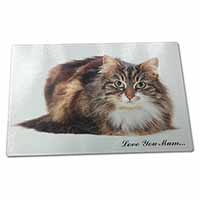 Large Glass Cutting Chopping Board Beautiful Cat 