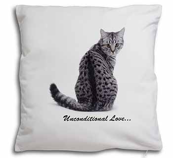 Tabby Cat Love Sentiment Soft White Velvet Feel Scatter Cushion