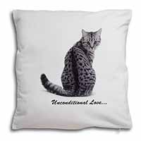 Tabby Cat Love Sentiment Soft White Velvet Feel Scatter Cushion