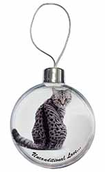 Tabby Cat Love Sentiment Christmas Bauble
