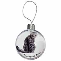 Tabby Cat Love Sentiment Christmas Bauble