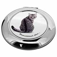 Tabby Cat Love Sentiment Make-Up Round Compact Mirror