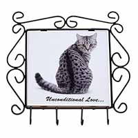 Tabby Cat Love Sentiment Wrought Iron Key Holder Hooks