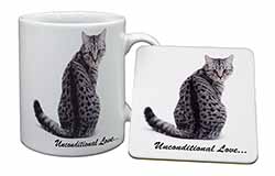 Tabby Cat Love Sentiment Mug and Coaster Set