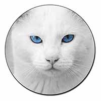 Blue Eyed White Cat Fridge Magnet Printed Full Colour