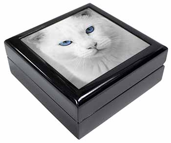 Blue Eyed White Cat Keepsake/Jewellery Box