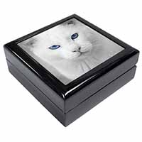 Blue Eyed White Cat Keepsake/Jewellery Box