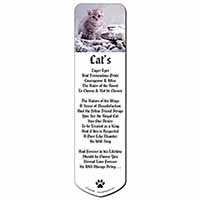 Silver Tabby Cat in Snow Bookmark, Book mark, Printed full colour