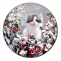 Winter Snow Kitten Fridge Magnet Printed Full Colour