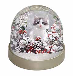 Winter Snow Kitten Snow Globe Photo Waterball