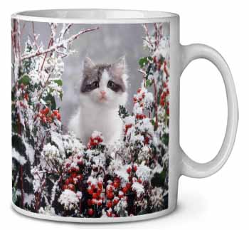 Winter Snow Kitten Ceramic 10oz Coffee Mug/Tea Cup