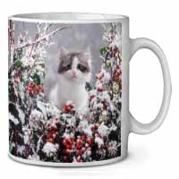 Winter Snow Kitten Ceramic 10oz Coffee Mug/Tea Cup