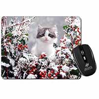 Winter Snow Kitten Computer Mouse Mat