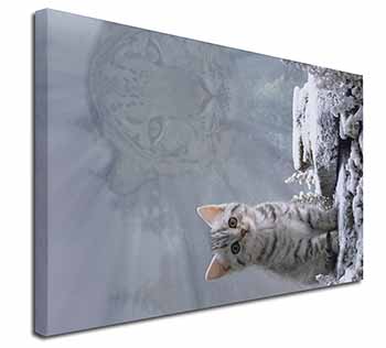 Animal Fantasy Cat+Snow Leopard Canvas X-Large 30"x20" Wall Art Print