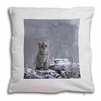 Animal Fantasy Cat+Snow Leopard Soft White Velvet Feel Scatter Cushion