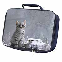 Animal Fantasy Cat+Snow Leopard Navy Insulated School Lunch Box/Picnic Bag