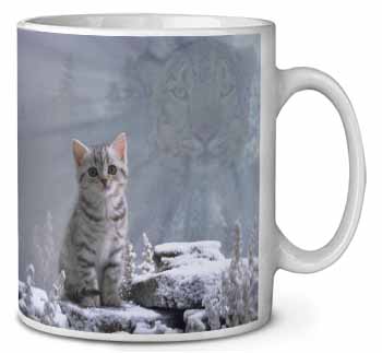 Animal Fantasy Cat+Snow Leopard Ceramic 10oz Coffee Mug/Tea Cup