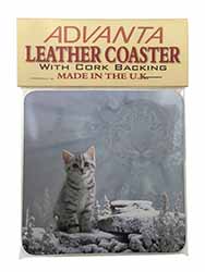 Animal Fantasy Cat+Snow Leopard Single Leather Photo Coaster