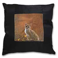 Lion Spirit on Kitten Watch Black Satin Feel Scatter Cushion