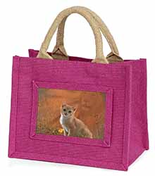 Lion Spirit on Kitten Watch Little Girls Small Pink Jute Shopping Bag