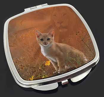 Lion Spirit on Kitten Watch Make-Up Compact Mirror