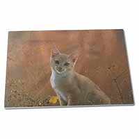 Large Glass Cutting Chopping Board Lion Spirit on Kitten Watch