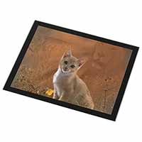 Lion Spirit on Kitten Watch Black Rim High Quality Glass Placemat