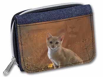 Lion Spirit on Kitten Watch Unisex Denim Purse Wallet