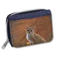 Lion Spirit on Kitten Watch Unisex Denim Purse Wallet