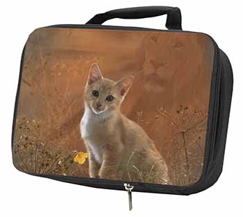 Lion Spirit on Kitten Watch Black Insulated School Lunch Box/Picnic Bag