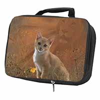 Lion Spirit on Kitten Watch Black Insulated School Lunch Box/Picnic Bag