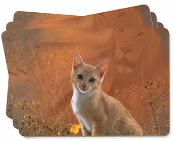 Lion Spirit on Kitten Watch Picture Placemats in Gift Box
