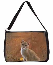 Lion Spirit on Kitten Watch Large Black Laptop Shoulder Bag School/College