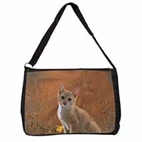 Lion Spirit on Kitten Watch Large Black Laptop Shoulder Bag School/College