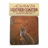 Lion Spirit on Kitten Watch Single Leather Photo Coaster