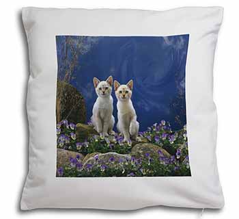 Fantasy Panther Watch on Kittens Soft White Velvet Feel Scatter Cushion