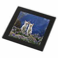 Fantasy Panther Watch on Kittens Black Rim High Quality Glass Coaster