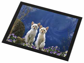 Fantasy Panther Watch on Kittens Black Rim High Quality Glass Placemat